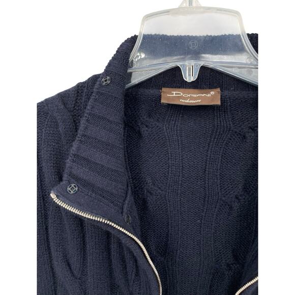 Doriani Cashmere Cardigan Sweater Full Zip Cable Knit Blue Men's Size 60 XL - Picture 15 of 16